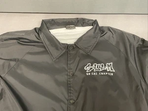 Shaka Wear Men’s Coach Jacket Windbreaker Black L “SYLM” Streetwear Chopper Art - Picture 1 of 9