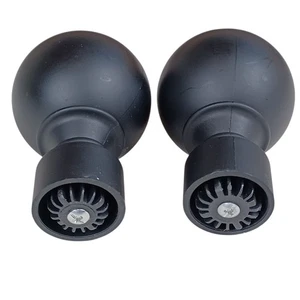 Curtain Rod Finials Replacement Ends Pair Of 2 Matte Black Screw-On Sphere - Picture 1 of 4