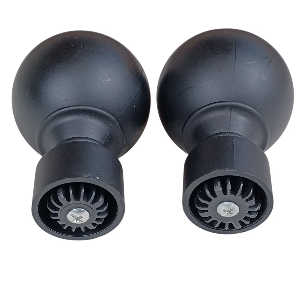 Par de 2 extremos de repuesto de barra de cortina negros mate atornillables  Foto 1 de 4