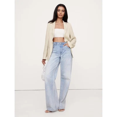 Blazer Banana Republic de linho-viscose costas abertas em bege natural tamanho XXL novo com etiquetas - Imagem 1 de 4