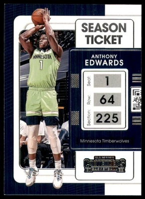 2021-22 Painin Contenders Anthony Edwards Minnesota Timberwolves #5 - Image 1 of 2