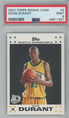 2007-08 Topps Retail Factory Set Rookie Set Blanco Kevin Durant #2 PSA 9 COMO NUEVO RC Foto 1 de 2