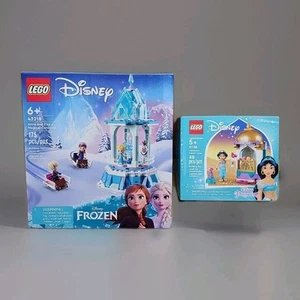 LEGO Lot Disney Jasmine Petite Tower 41158 & Anna & Elsa Magical Carousel 43218 - Picture 1 of 8