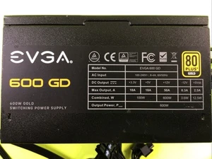 EVGA 600 GD 600W 80 Plus Gold Switching Power Supply - Picture 1 of 12