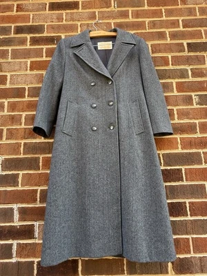 Vintage Pendleton Wool Double Breasted Trench Coat Womens  8 Gray Flawed Read - Image 1 of 4