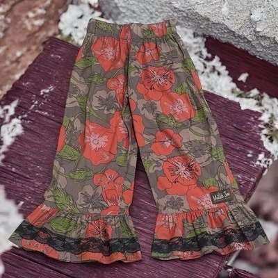 Pantalones Matilda Jane Floral Volantes Grandes Western Boho Acampanados Niña Talla 10 Foto 1 de 4