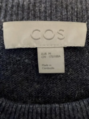 COS MENS WOOL BLEND BLUE DESIGN CLASSIC JUMPER - SIZE MEDIUM - Image 1 of 4