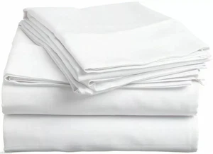 Luxuriously 1000/1200TC Egyptian Cotton Hotel Bedding Items UK Sizes White Solid - Picture 1 of 15