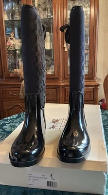 COACH Nuevo en Caja Negro Tristee Hasta la Rodilla Mujer Botas Talla 11 M Foto 1 de 4