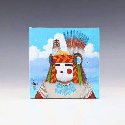 PINTURA BAILARINA APACHE NATIVA AMERICANA ZUNI DE GABE SICE Foto 1 de 4