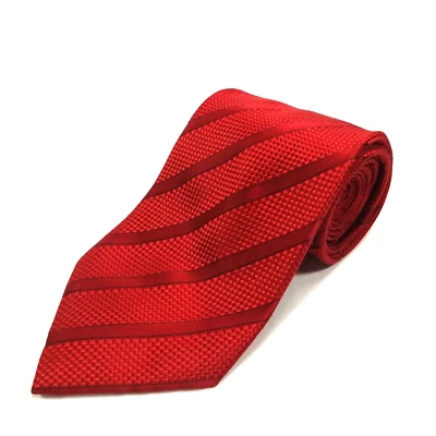 Henry Jacobson Luxury Tie Red Striped 100% Silk Hand Made Necktie Ships Fast! - Image 1 of 4