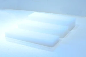Swarovski blocco acrilico bianco set 3 stand espositore statuina rettangolare nuovo - Foto 1 di 6
