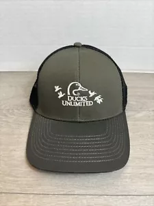 DUCKS UNLIMITED Olive Green Black Hat Mesh Back Adjustable Hunting NEW - Picture 1 of 10