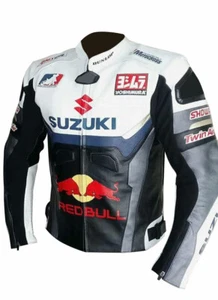 New Suzuki Motorbike / Motorcycle Racing Biker Leather Jacket XS-4XL Custom Made - Picture 1 of 5