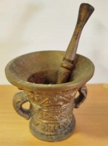 PILON BRONZE Mortier Ancien Décoration Vitrine APOTHICAIRE 7VH 19/12 - Bild 1 von 8