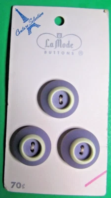 (3) DE COLECCIÓN La MODE 3/4" CAPAS PÚRPURA BLANCO PLÁSTICO 2 AGUJEROS BOTONES NOC-S686 Foto 1 de 3