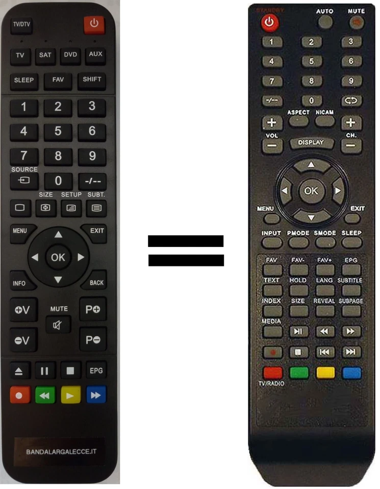 Telecomando gia' programmato per TV HANTAREX - Immagine 1 di 1