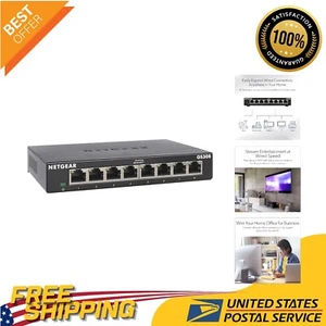 Energy-Efficient 8-Port Ethernet Switch - Silent Operation, Wall Mountable - Picture 1 of 8