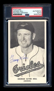 GEORGE KELL SIGNED 1956-57 BALTIMORE ORIOLES TEAM POSTCARD PSA/DNA AUTOGRAPHED - Picture 1 of 2