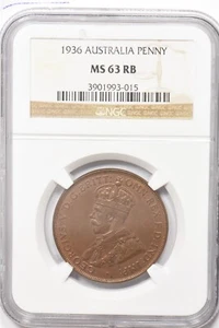 Australia 1963 Penny NGC MS63 Red Brown NG1704 combine shipping - Picture 1 of 2