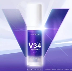 V34 Color Corrector Toothpaste, Purple Toothpaste for Teeth Whitening,30ml Lot 2 - Picture 1 of 8