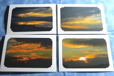 4 SYMPATHY Sunset Photo Greeting Cards, 5X7 cards, Those we love poem - Image 1 of 4