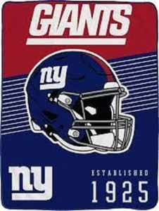 New York Giants NFL Pegasus 60x80 Helmet Stripes Flannel Fleece Blanket - Picture 1 of 1