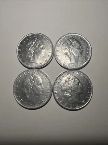 Lot Of 4 Old ITALY  50 LIRE Coins Featuring Years 1963, 1964, 1965, 1966 - Picture 1 of 2