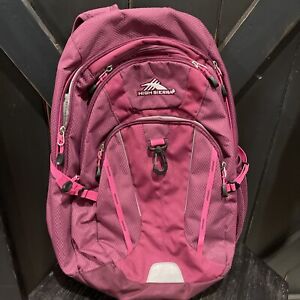 HIGH SIERRA Backpack Large Multi-Zip Pockets Laptop Layered Hiking Magenta EUC