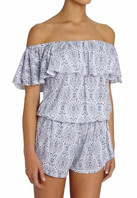 Новый с Ярлыками Eberjey Timba с плеча плюшевый комбинезон S синий - Изображение 1 из 3