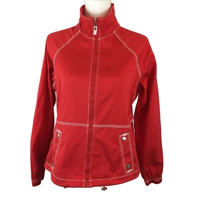 Chaqueta cortavientos Oleg Cassini talla MEDIANA cremallera luz delantera roja ventilada Foto 1 de 4