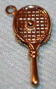 14kt gold TENNIS RACKET RACQUET AND BALL CHARM or Badminton Charm too! MINT NR - Picture 1 of 6