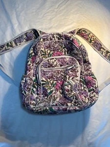 Vera Bradley Floral Quilted Backpack Ladybug Print Lining/Adjustable Straps 57-6 - Picture 1 of 6
