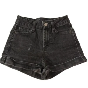 ARIZONA JEAN CO Girls Denim Shorts Faded Black 5 Pocket Size 1 (W24) - Picture 1 of 10