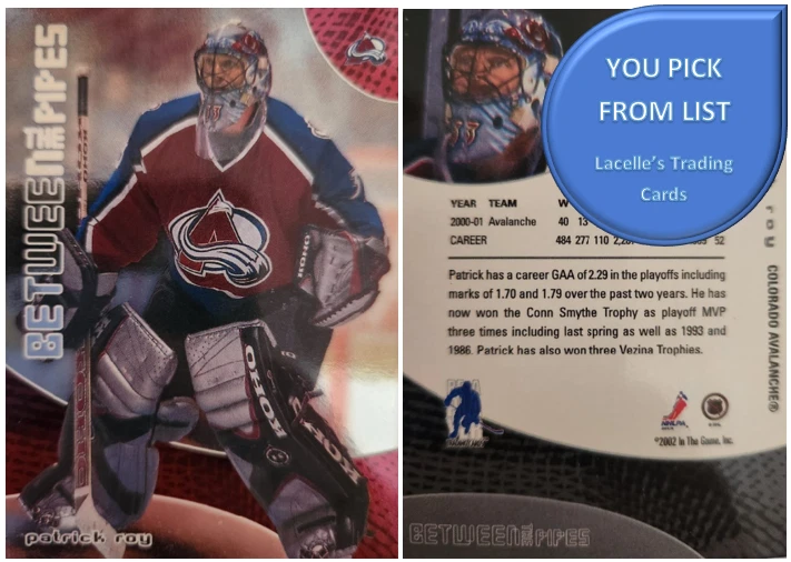 2001-02 In The Game Be a Player Between the Pipes Cards  - U-Pick From List - Image 1 of 1