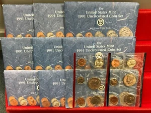 9 Set Lot of 1991 P-D Mint Uncirculated Sets ORIGINAL - Picture 1 of 1