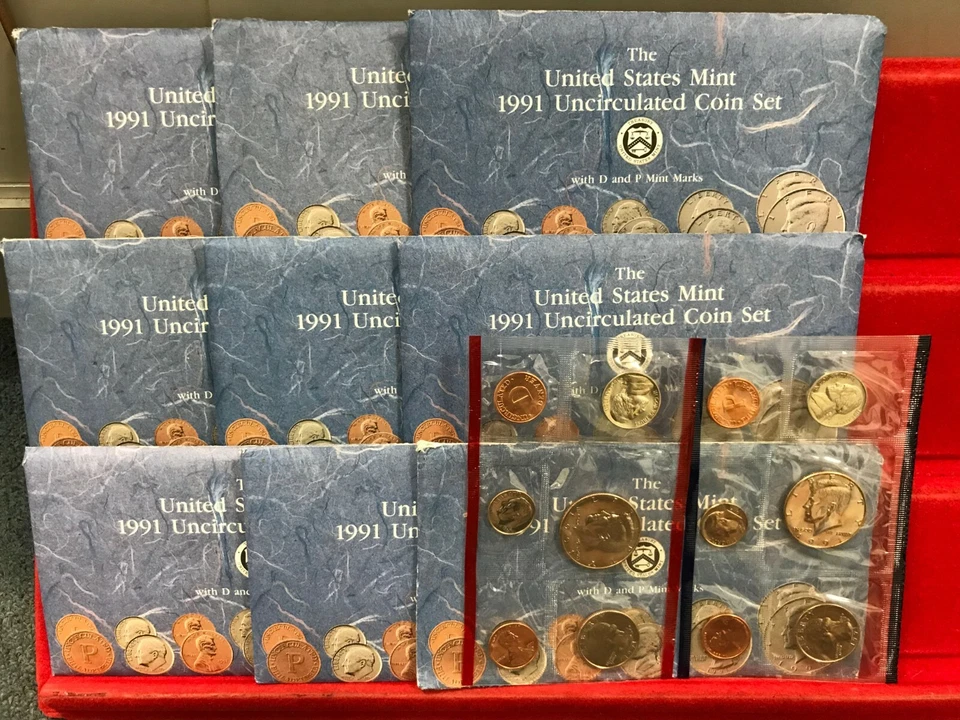 9 Set Lot of 1991 P-D Mint Uncirculated Sets ORIGINAL - Image 1 of 1