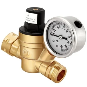 Lead Free Water Pressure Regulator with Gauge for RV Camper Travel Trailer - Picture 1 of 7