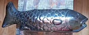 Bronze Iridescent Koi Fish Planter Vase 16" inches long MCM Style Pottery - Picture 1 of 6