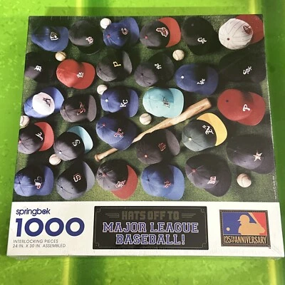 NEW Vtg. 1994 Springbok “Hats Off Major League Baseball” Jigsaw Puzzle 1000 Pc - Image 1 of 3