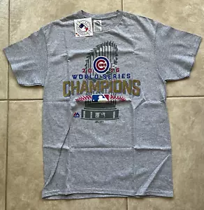 NEW CHICAGO CUBS 2016 World Series Champions MLB Baseball Gray T-Shirt Men's M - Picture 1 of 3