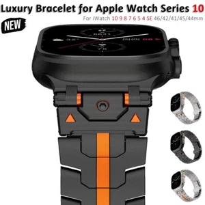 Bracelet de luxe en acier inoxydable pour Apple Watch Ultra 2 49 mm 10 9 8 7 bracelet - Photo 1 sur 15
