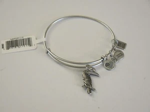 Alex and Ani Toucan Bird Bracelet Charm Logo Expandable Wire Silver NWT - Picture 1 of 2