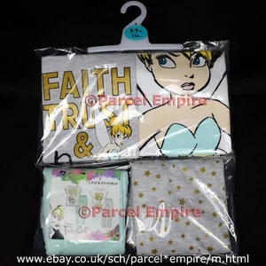 2 x Disney Pyjama Sets Twin Pack TINKERBELL Pajama PJ Faith Trust - Picture 1 of 2