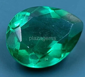 9.00 Ct Pear Shape Natural Green Emerald Certified Loose Gemstone 5JRV - Picture 1 of 6