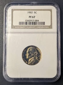 1952 Jefferson Nickel NGC Proof 67 - Picture 1 of 8