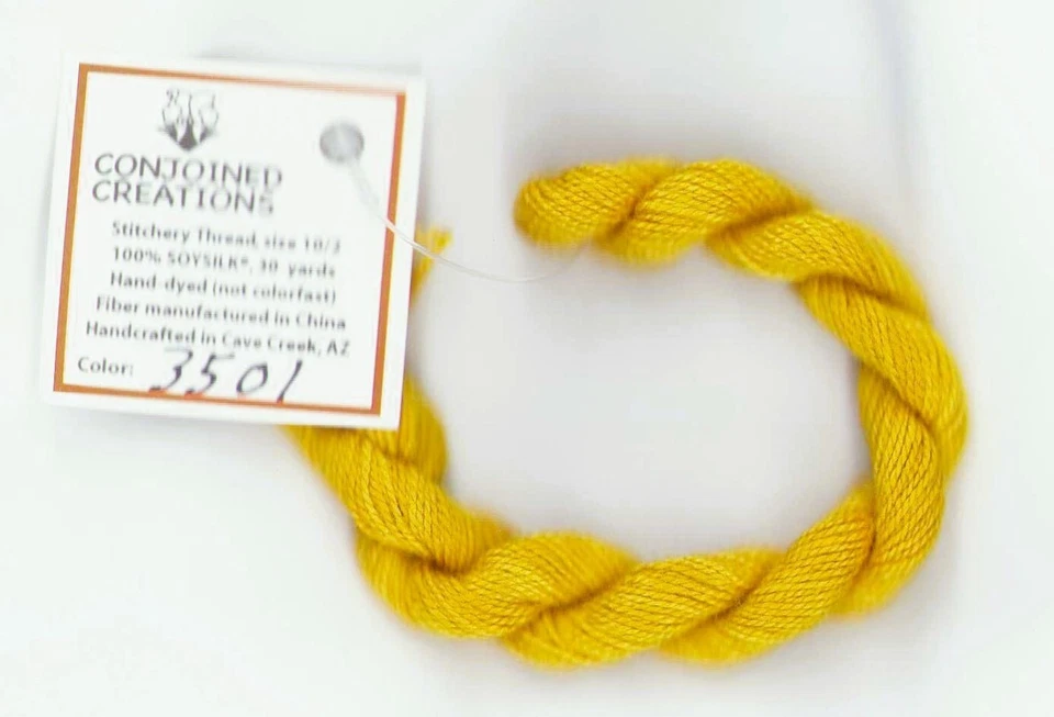 Silk Hand-Dyed Thread 30 Yd Conjoined Creations Gold 3501 Cross Stitch - Image 1 of 1