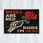 Roses Are Red Inside I'm Dead - Blanket 120Cm X 175Cm, Gothic, Romantic, Bones
