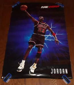 Póster de colección Michael Jordan Chicago Bulls promoción Pure Energy 1996 NBA 23x35 - Imagen 1 de 8