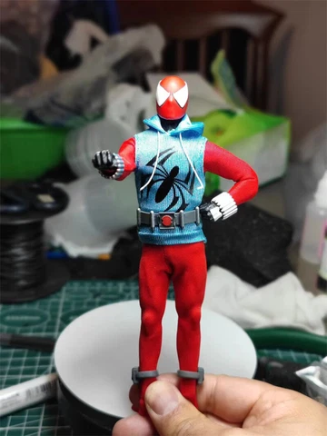 1/12 Scarlet Spider Custome Set With Accessories for ML Figure Vest Head Carving Cover